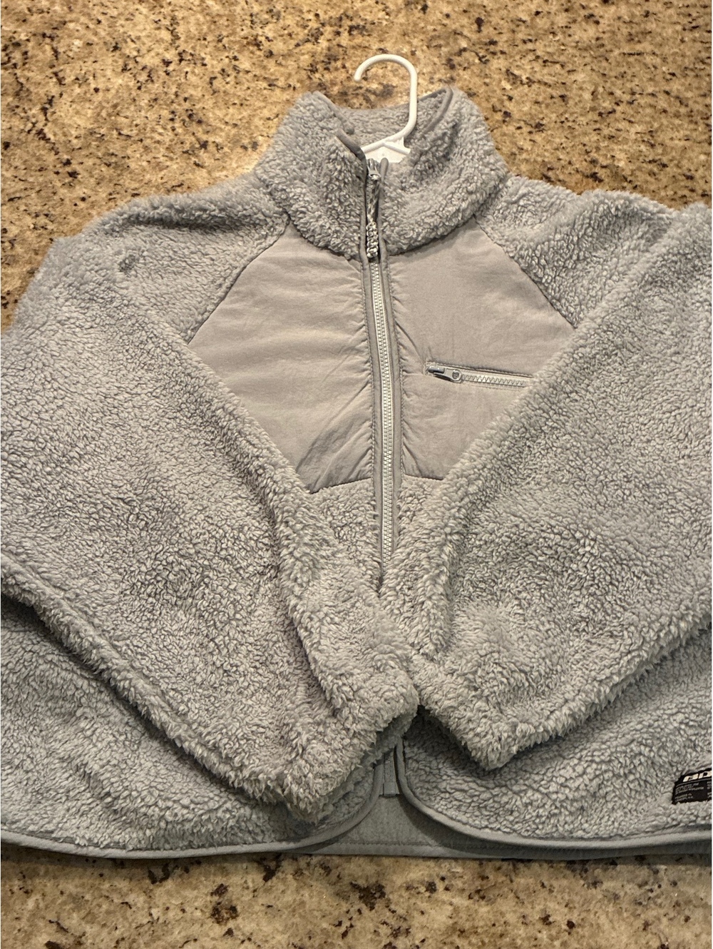 BDG Urban Outfitters light gray sherpa full zip jacket size S
